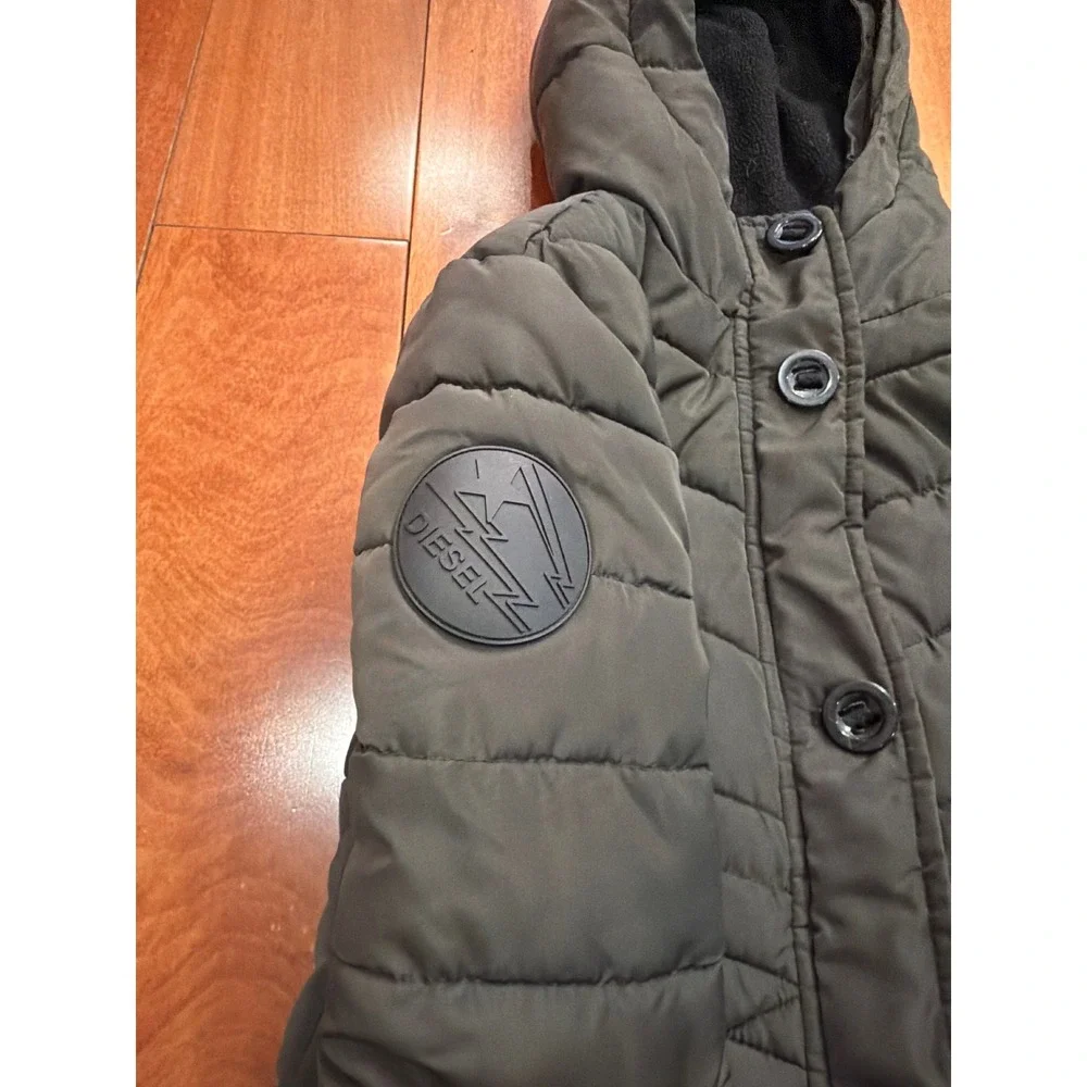 Diesel Kids Puffer Coat Hooded Quilted Zip Up Winter‎ Jacket Size 8